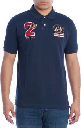 La Martina Klassiek Poloshirt met Korte Mouwen - Heren - Polos - Blauw - M - Katoen - Tops