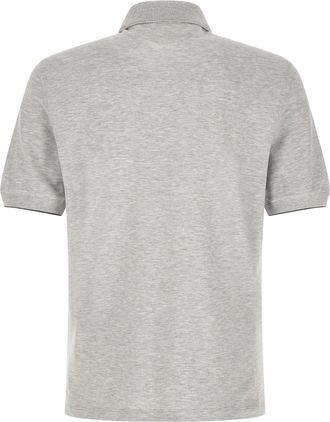 Brunello Cucinelli Mens Gray Cotton Polo Shirt