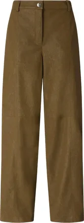 Pinko Wide-Leg Green Trousers with Belt Loops and Fastening