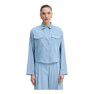 Twinset Camisa Casual de Algod&oacute;n - Blouses & Shirts - Mujer - Azul - S