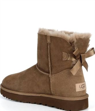 UGG Womens Mini Bailey Bow Ii Boot In Light Bronze