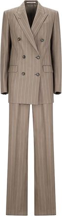 Tagliatore Jasmine pinstriped jumpsuit - Brown