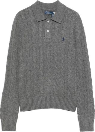 Polo Ralph Lauren Grijze Wol-Kasjmier Trui Aw 25 - Dames - Ronde hals truien - Grijs - M - Wol - Truien & Vesten