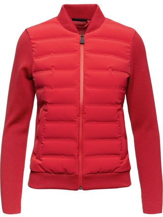Aztech Mountain Dale of Aspen panelled knitted jacket - women - Feather Down/Polyamide/Wool/Elastane - 46 - Red