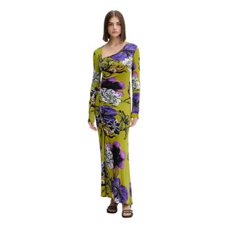 Desigual Neckline La Dress - Dames - Maxi kleedjes - Veelkleurig - XS - Leer - Kleedjes
