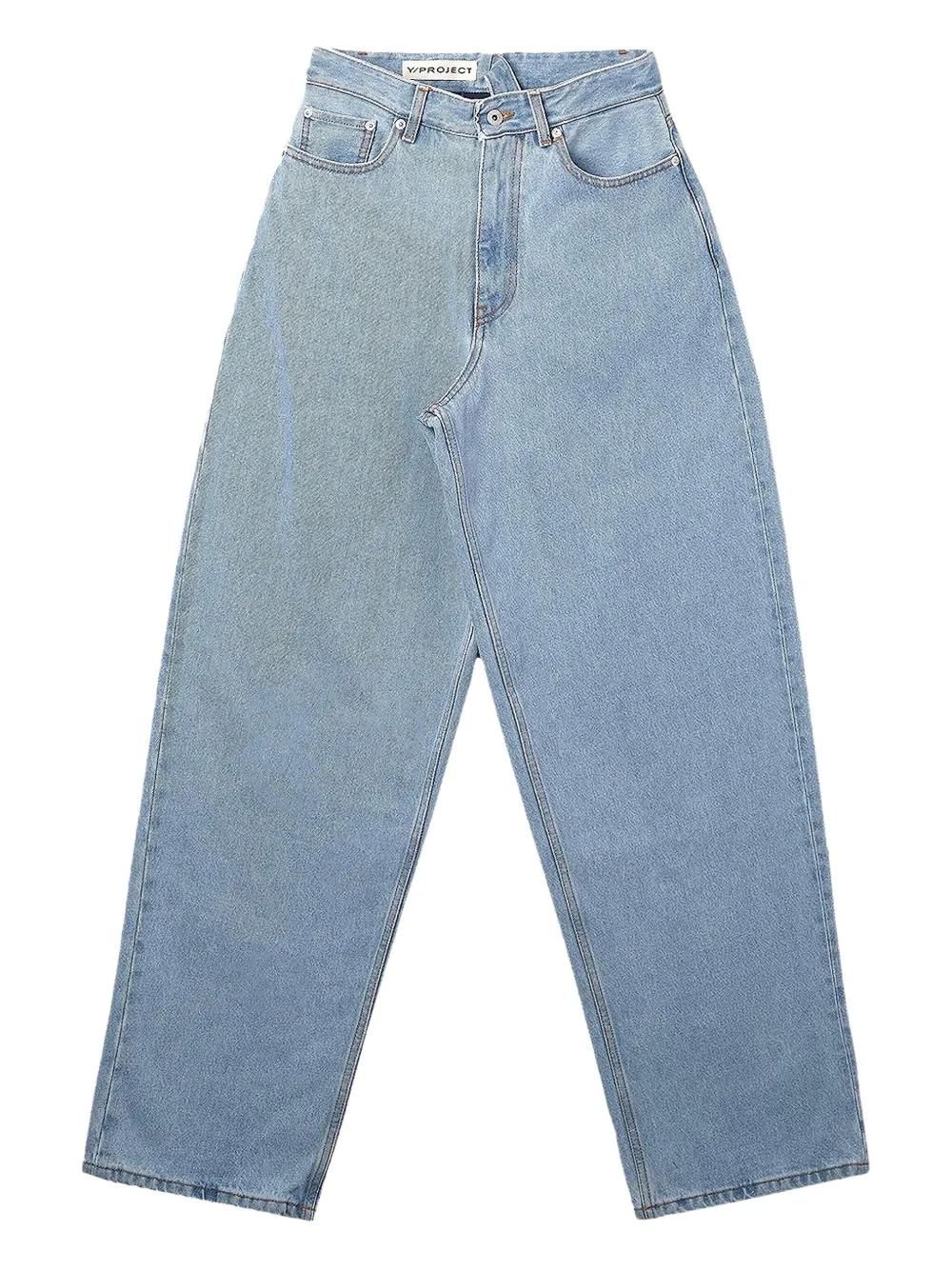 デニム・ジーパン Y/PROJECT 'Evergreen Y Belt' jeans Light Blue Y/project Evergreen Y Belt Jeans In Light Blue | ModeSens
