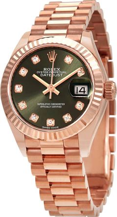 Rolex Lady-Datejust Automatic Diamond Green Dial Ladies Watch 279175GNDP