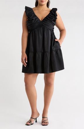 Chelsea28 Tiered Minidress in Black at Nordstrom, Size 1 X