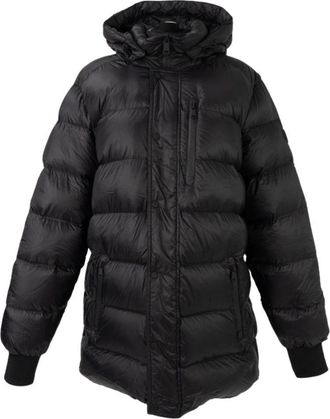 Sergio Moretti Black Quilted Hooded Nylon Down Jacket