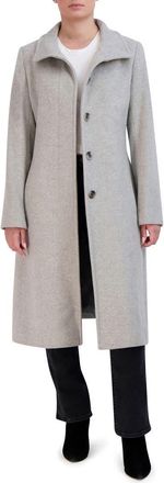 Cole Haan Longline Wool Blend Coat in Light Grey at Nordstrom, Size 14
