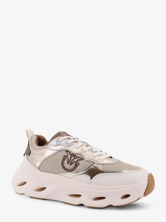 Pinko Womens Sneakers Gold Leather-Nylon Trainers Leather/nylon