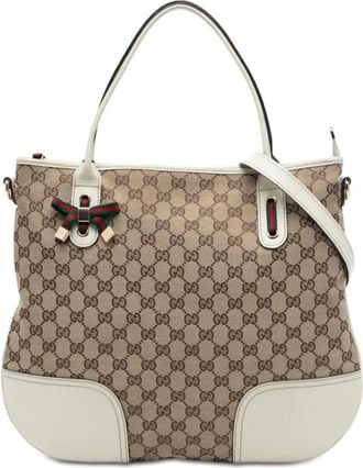Gucci Pre-owned Tote Bags, female, Brown, Size: ONE SIZE Pre-owned Printed Pattern Tote Bag