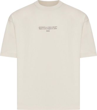 Off-white CREW NECK COTTON STATEMENT T-SHIRT - Off-white - Man