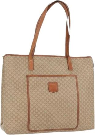 Celine Pre-owned Tote Bags, female, Beige, Size: ONE SIZE Pre-owned Vintage macadam tote bag