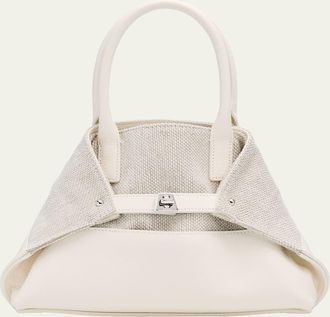 Akris Ai Little Canvas & Leather Top-Handle Bag