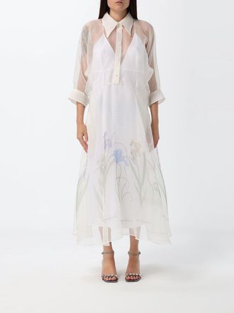 Alberta Ferretti Abito midi in seta con stampa floreale