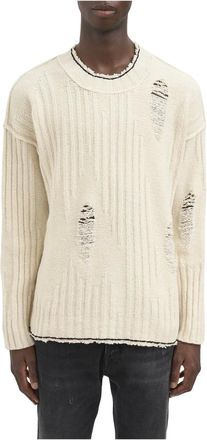 Isabel Benenato Maglia Girocollo a Coste - - Knitwear - Uomo - Bianco - S