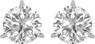 Diamond2Deal 14k Gold 1Ct Round Lab Grown Diamond Stud Earrings 3 Prong
