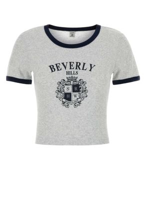 Sporty & Rich Grey Graphic Crew Neck T-Shirt