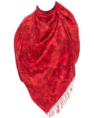 Valentino Camubutterfly Cashmere Butterfly Print Fringed Shawl (Authentic Pre- Loved)