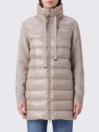 Herno Piumino lungo in nylon e maglia con collo alto e imbottitura in piuma