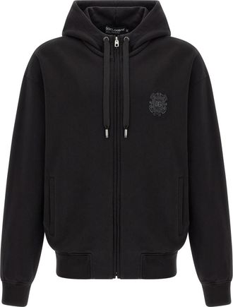 Dolce & Gabbana Black Embroidered Hoodie
