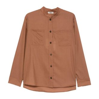 Herno Shirts, female, Brown, Size: XS Chest Pockets Buttoned Shirt