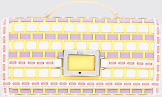 Roger Vivier Clutch Belle Vivier Roger Vivier in pelle con cuciture a contrasto