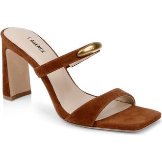 L'agence Catriona Block Heel Sandal in Buckskin Suede at Nordstrom, Size 9.5