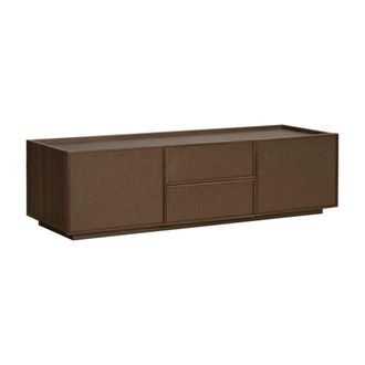 Oviala Mueble para tv de 150 cm con madera estilo escandinavo madera oscura