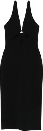 Cult Gaia Kleedjes, Dames, Zwart, XS, Nylon, Vinna Midi Jurk