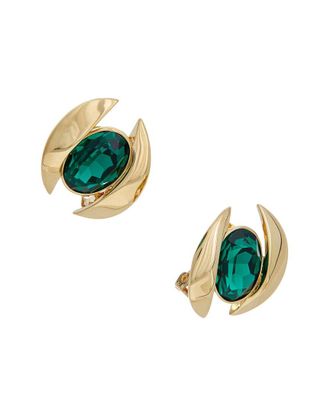 Oscar De La Renta Oval Stud Earrings