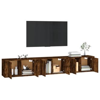 Berkfield Home Classic Wall-mounted TV Cabinets 3 pcs Smoked Oak 80x34.5x40 cm in Brown