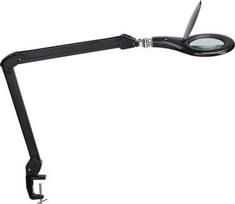 Maul L&aacute;mpara De Lupa Led Lente De Vidrio 127 Mm (5 Pulgadas) Abrazadera De Mesa Negro