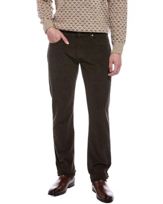 7 For All Mankind Corduroy Dark Olive The Straight Jean