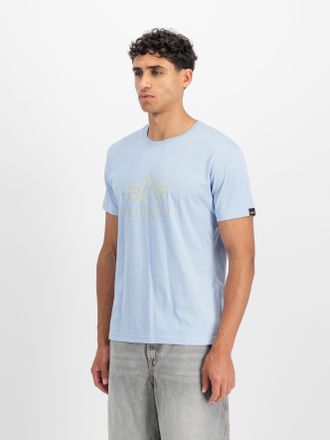 Alpha Industries T-Shirt ALPHA INDUSTRIES Basic T-Shirt, Herren, Gr. XXL, artic blau, Single Jersey, Obermaterial: 100% Baumwolle, bedruckt, regular fit normal, Rundha