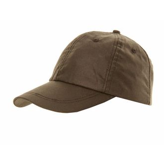 Hawkins Gents Quality Waxed Cotton Fishing Hunting Baseball Cap with Tartan Lining (Olive)