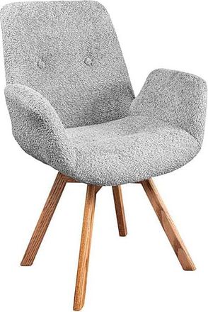 Global Interiors 360° drehbarer Designstuhl Baltico, Bouclé Hellgrau