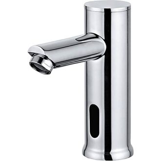 OEM 1 Grifo Electr&oacute;nico Para Lavabo, Sensor Infrarrojo De Agua Fr&iacute;a, Lat&oacute;n Cromado Para Ba&ntilde;os Y Espacios P&uacute;blicos