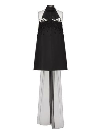 Valentino Garavani embroidered mini dress - women - Silk/Silk/Viscose/Polyamide/Polyamide/Elastane/Polyester - 42 - Black