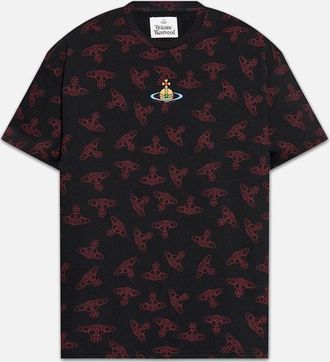 Vivienne Westwood Mens Mens Vivienne Westwood Black All Over Orb Oversized T-Shirt - Size: 34