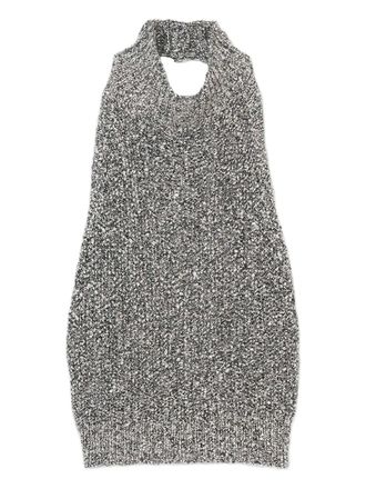 Alysi halter-neck knitted top - Grey