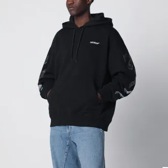 Off-white Black hooded sweatshirt with logo print
