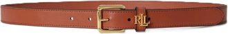 Ralph Lauren Cintura sottile in pelle con logo - - Accessories - Donna - Rosso - S