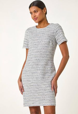 Roman Textured Stretch Shift Dress