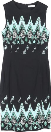 Versace Versace Collectie Bedrukte Mini Cady Jurk in Zwarte Viscose