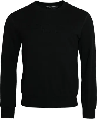 Dolce & Gabbana Zwarte Katoenen Sweatshirt met Lange Mouwen - Heren - Sweatshirts - Zwart - XS - Katoen - Hoodies & sweatvesten