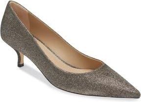 Stuart Weitzman Power Pointed Toe Kitten Heel Pump in New Pyrite New Noir at Nordstrom Rack, Size 7.5