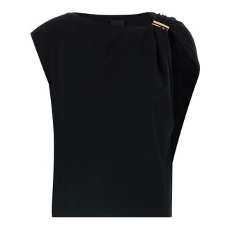 Pinko Sleeveless Tops, female, Black, Size: XS Melody Sleeveless Stretch Jersey Top