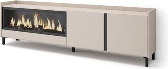 Skraut Home Skraut Home - Mueble Tv, Televisi&oacute;n, Muebles De Sal&oacute;n, Almacenaje, 212x35x61cm, Para Tv Hasta 80, Chimenea El&eacute;ctrica Xxl, Dise&ntilde;o Industrial, Estilo Mo